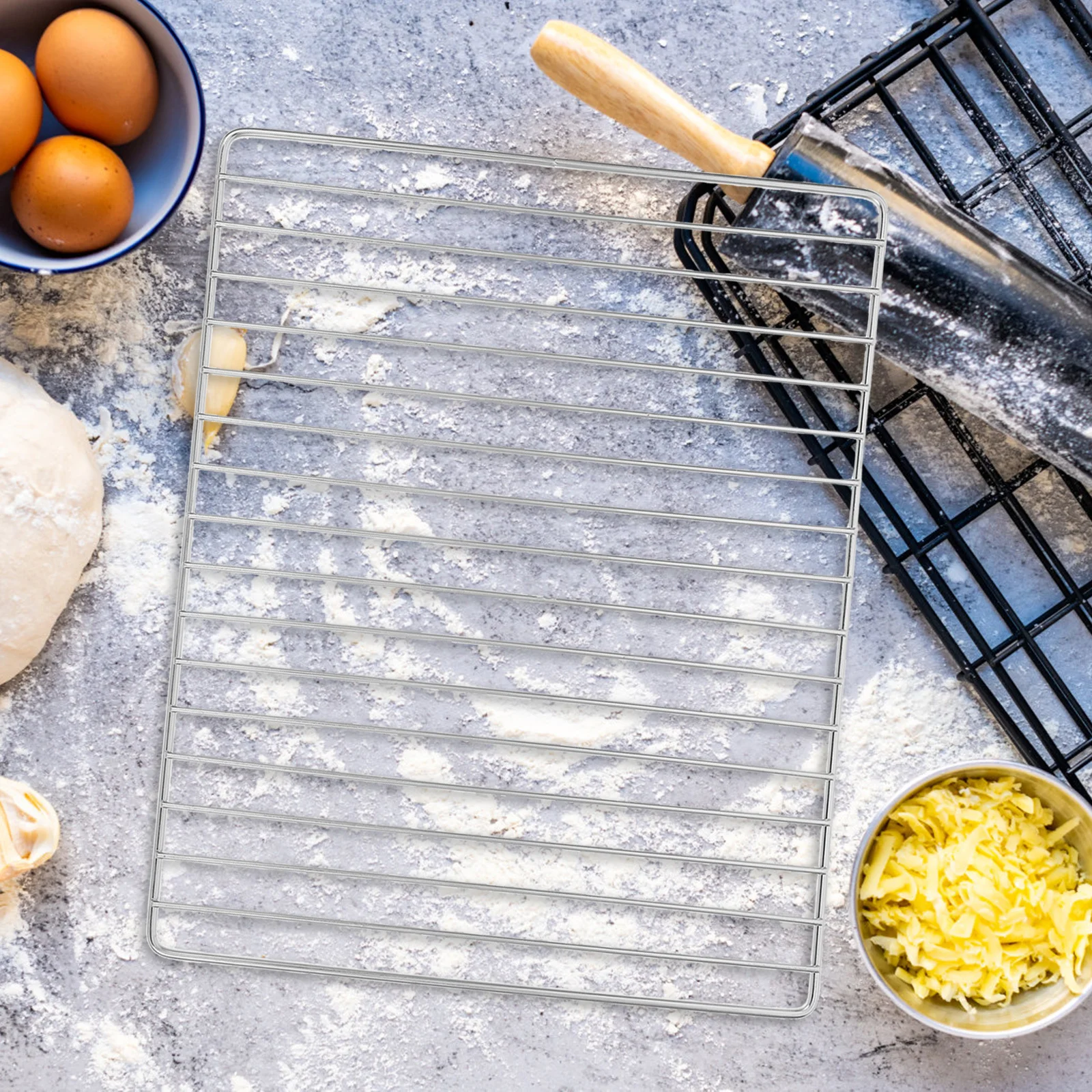 

Stainless Steel Bbq Grill Grid Heavy Duty Non-Warp Campfire Cooking Rack Barbecue Wire Mesh 30x25cm Durable Outdoor Grilling Net