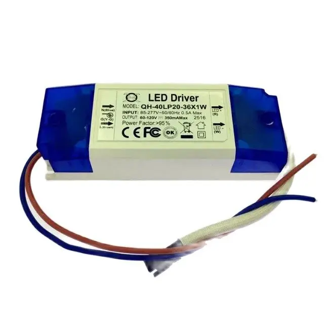 50pcs 20W-36W output 300mA DC 60-120V LED Driver, Constant Current Lighting Transformers For 20W 25W 30W 36W Lamp Power Supply