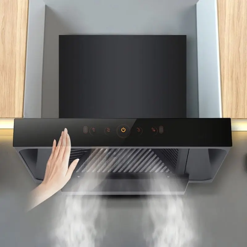 700mm T-Type Smart Range Hood for Household Kitchen 110V-220V Vented Exhaust Supply for Foreign Trade English Model