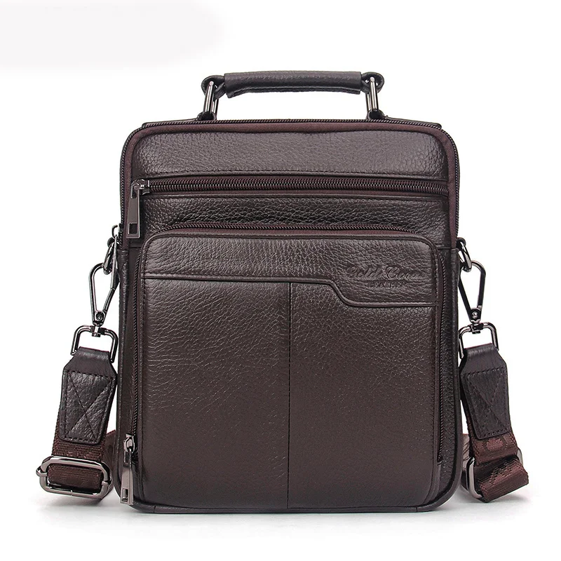 New Men Shoulder Business Top Handle Bag Tote Fashion Leisure Handbag Casual Genuine Leather Cross Body Messenger Briefcase Bags