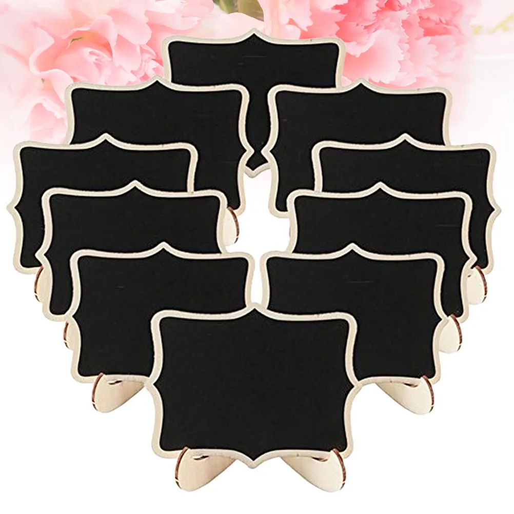 16Pcs Wooden Display Chalkboards Mini Blackboard Single-Sided Message Board Ornament Lightweight Wipe for Party view 5