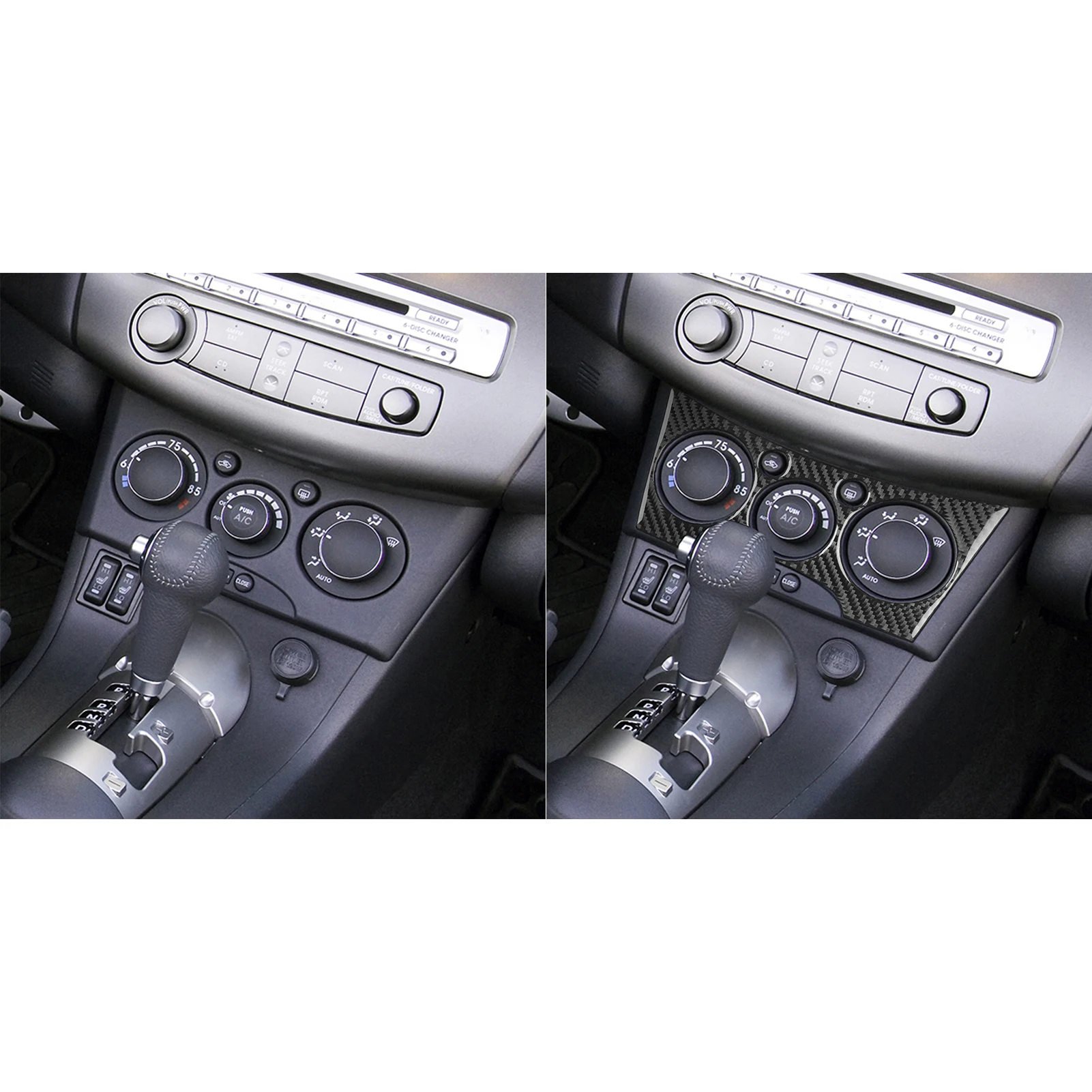 For Mitsubishi Eclipse 2006—2012 Carbon Fiber Car Accessories Center Air Conditioner AC Switch Panel Interior Cover Trim Sticker