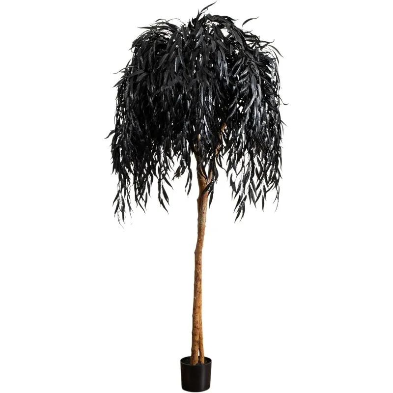 6ft Artificial Halloween Black Willow Tree - Spooky Season Decor for Indoor Use