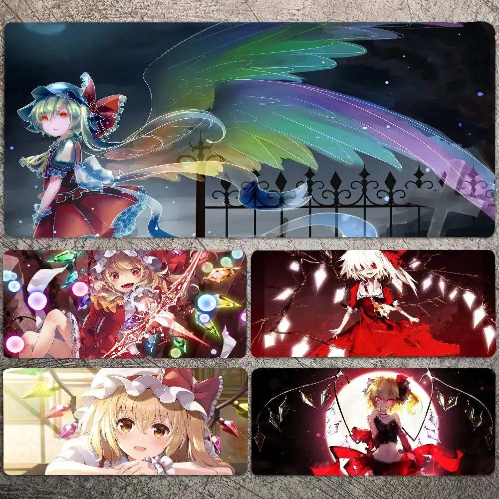 Flandre Scarlet Game T-TouHou P-Project Mousepad Non-slip Suitable For Office Computers Laptops E-sports Game Desk Mats XXL