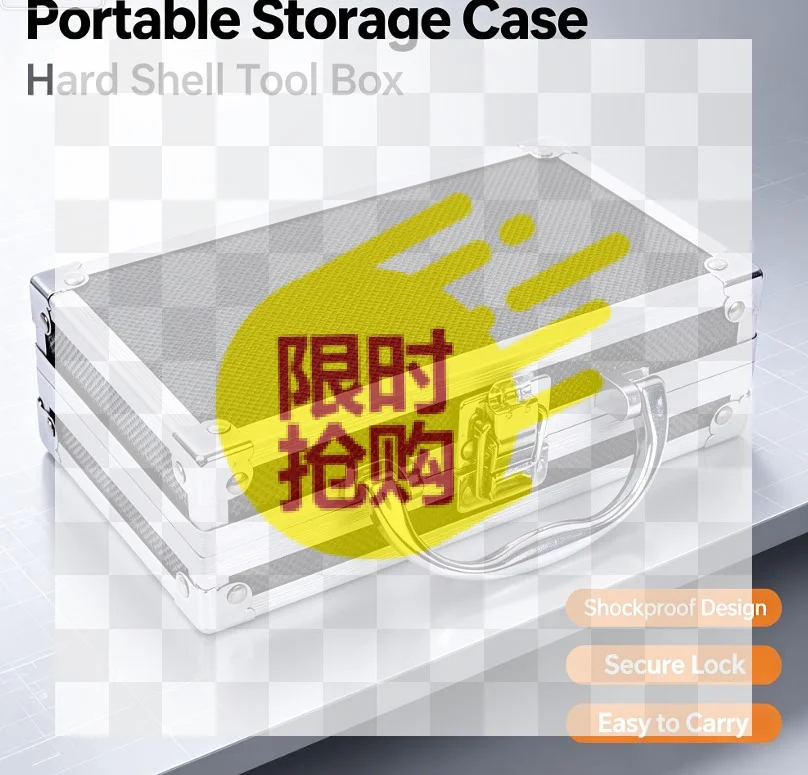 【BA】Shockproof Aluminum Alloy Tool Box Drop Resistant Impact Resistant Protective Handheld Safety Case