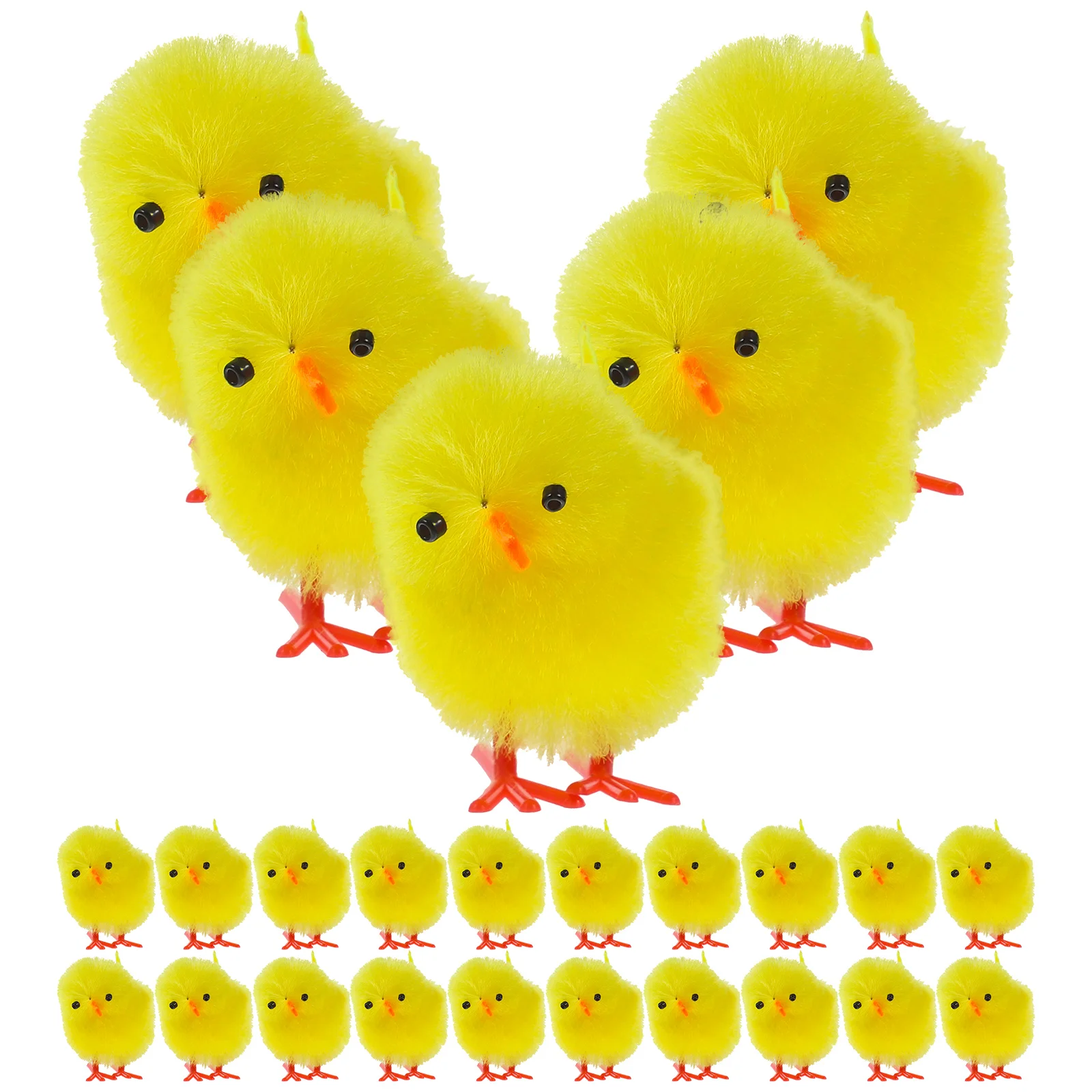 

36 Pcs Plush Chick Ornaments Plastic Animal Models Chicken Figures Decorate Garden Decors Figurines Baby Toys