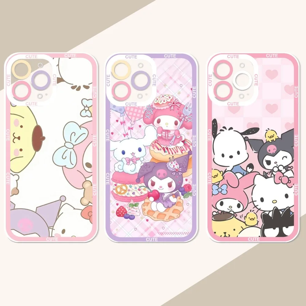 Cute cartoon S-Sanrio family Phone Case For iPhone 12 11 13 14 Pro Max XR XS Max X SE2020 7 8 Plus Case