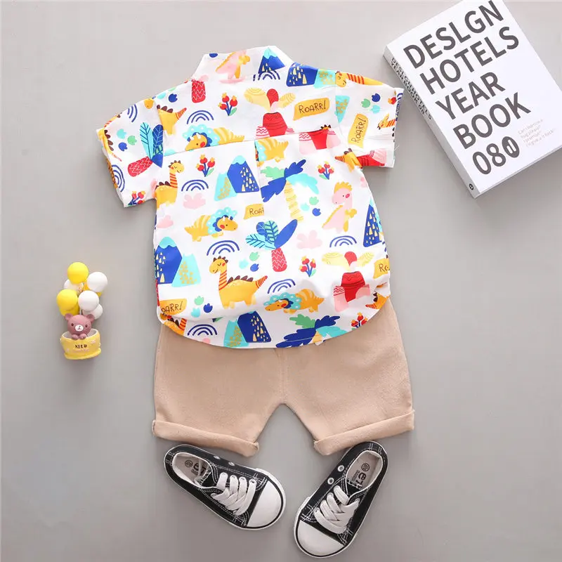 New Children Casual Clothes Suit New Summer Kids Boys Girls Printe Shirt Shorts 2Pcs/Set Baby Toddler Clothing Infant 0-4 YEARS