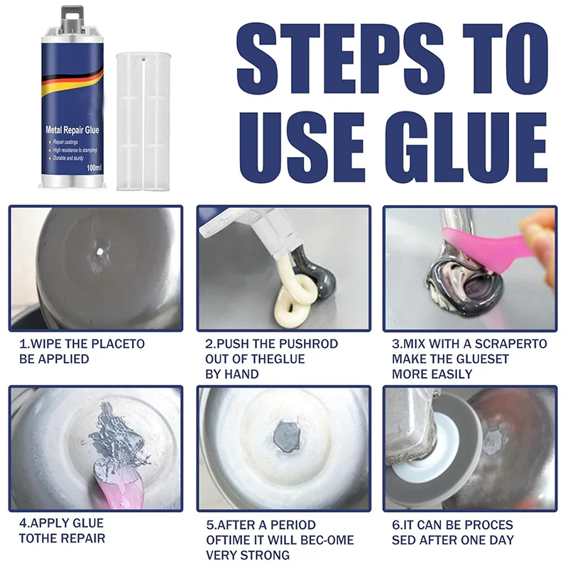 Cold Welding Glue Strong Metal Repair Glue 2in1 Industrial AB Casting Glue High Strength Magic Plastic Repair Adhesive Agent