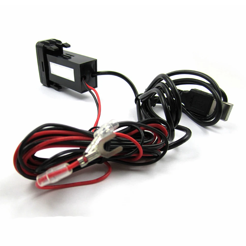 12V Dual Port USB Car Charger With Audio Interface Fast Charging Adapter For Mitsubishi Lancer Pajero Outlander