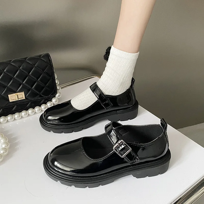 

Sizes 35-44 New Women Black Lolita Shoes Casual Platform Shoes Mary Janes Shoes for Women Vintage Student Heels Zapatos De Mujer