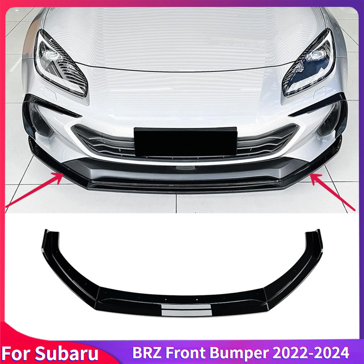 For Subaru BRZ 2022-2024 Car Front Bumpers Spoiler Lip Blade Lower Guard Protector Cover body kits Accessories Auto Parts Tuning