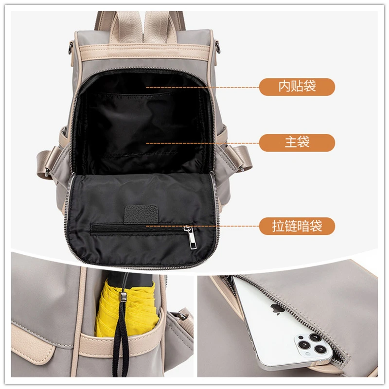 Travel Backpack for Women Casual Female Laptop Bag Large Capacity School Bags 2024 New Waterproof British Style Canvas Bagpack