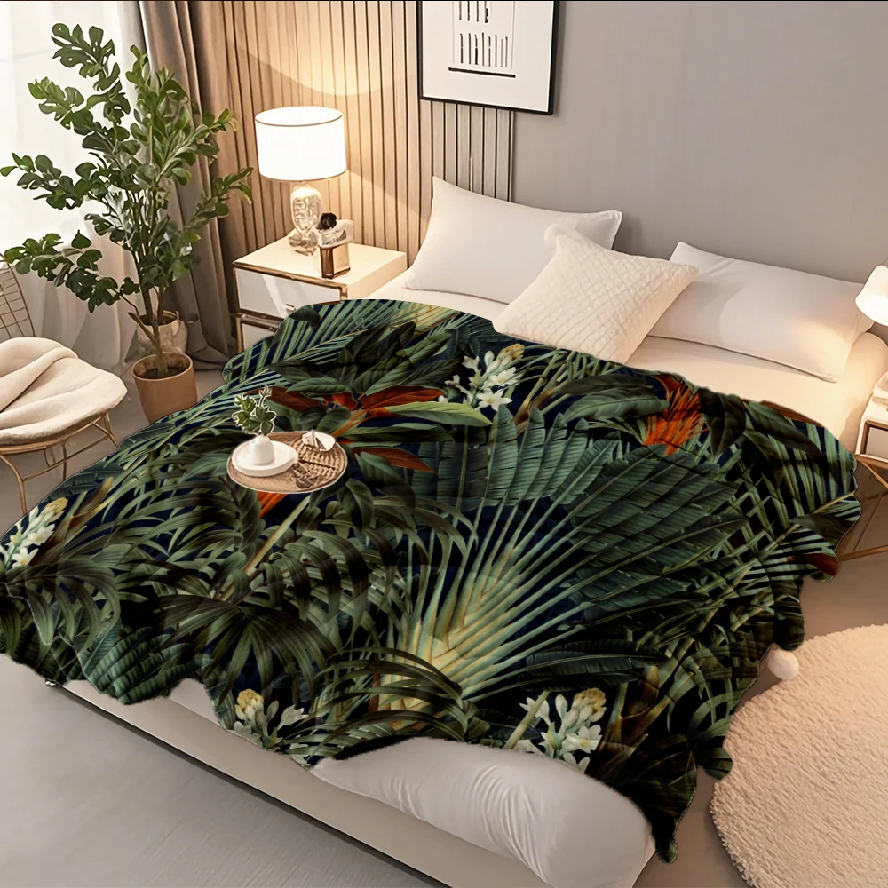 

Seasonal Decor Flannel Soft Blanket Midnight Forest Vintage Pattern Knit Throw Luxury Throw Eco-friendly No-shedding Blankets