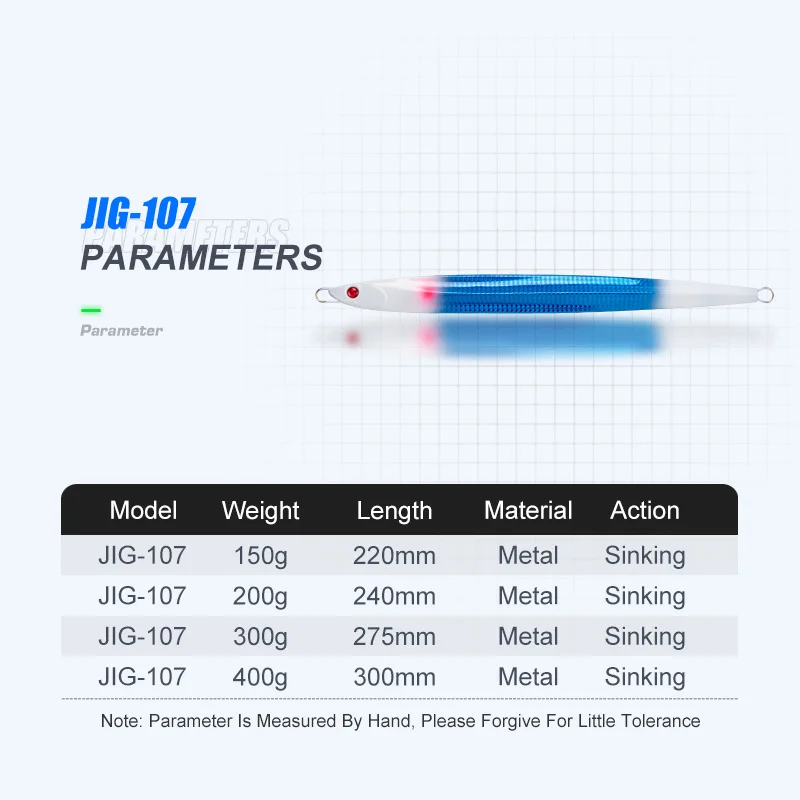 TEASER J107 150G-400G Fast-sinking Iron Plate Boat Fishing High-Antimony Lead Double-Head Luminous Slow-Jig Deep-Sea Bionic Lure view 2