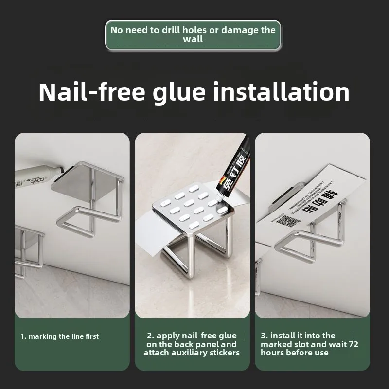 Cutting Board Rack No Punching Pot Lid Cutting Board Chopping Board Placer Wall-mounted Stainless Steel Kitchen Shelf Artifact