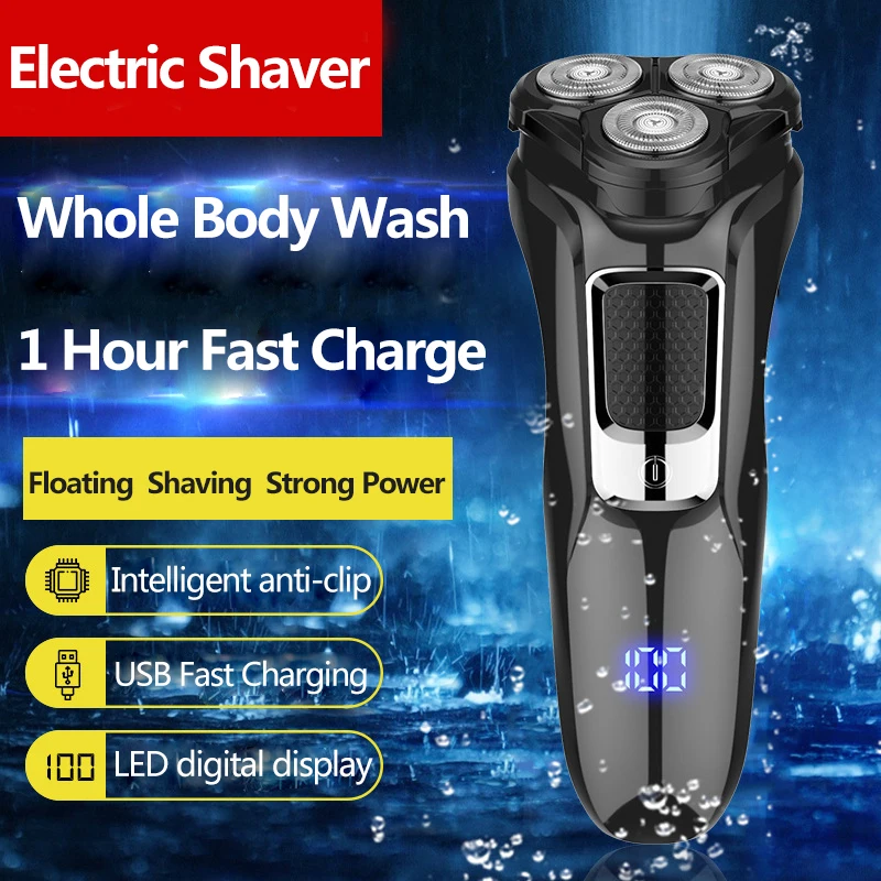 

Mens Electric Razor for Men Electric Face Shavers Rechargeable Shaving Men's Cordless Razors IPX7 Waterproof Wet Dry Shavers