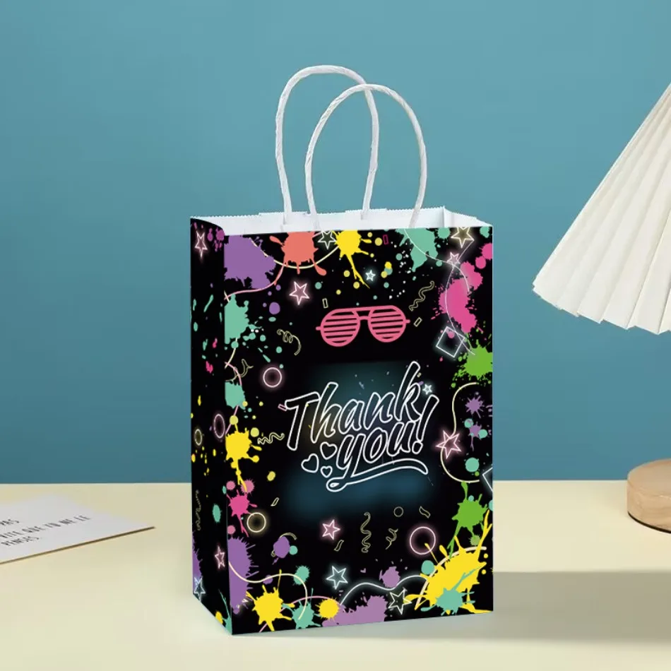 

12Pcs Gift Paper Bags Father's/Mother's Day Paper Tote Bags for Wedding Birthday Party Candy Cookies Packaging Decorations