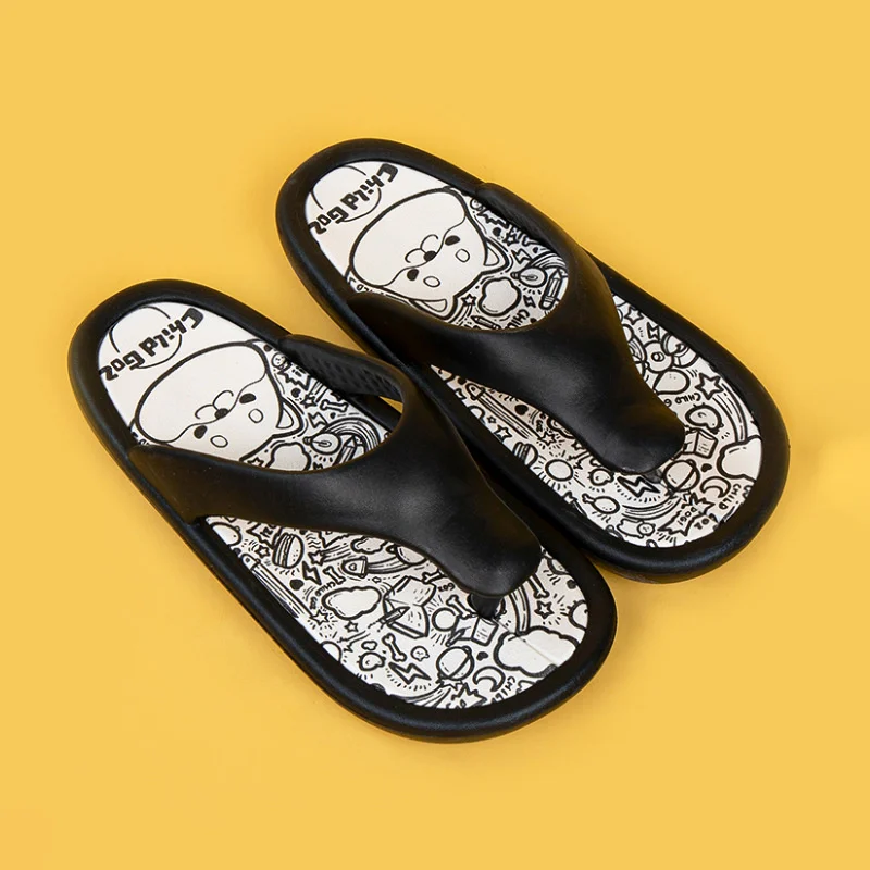 2022 Spring And Summer Women Slipper Graffiti Black White Couple Indoor Household Man Flip Flops Lovers Cool Home Slippers