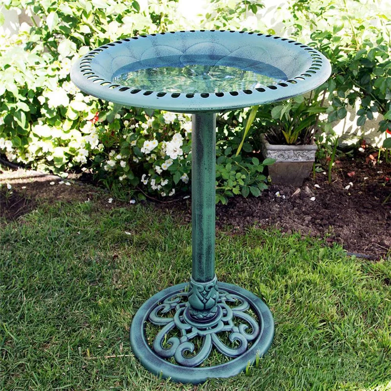 

1 Piece Bird Feeder Spring And Summer Garden Bird Bath Landscape Ornaments Bird Bath Bonsai PP With Ground Bird Feeder A