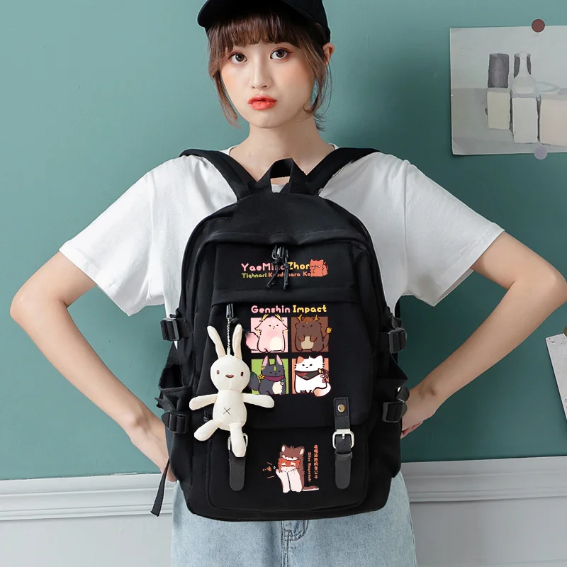 Game Genshin Impact Yae Miko Backpack Mochila Student School Book Bags Laptop Travel Outdoor Bags Boys Girls  Teens Gifts