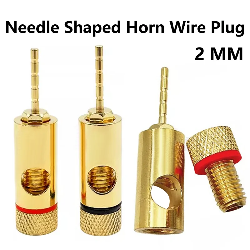 

8PCS 2mm Pin Copper Gold-Plated Banana Plug Adapter Straight Pin Banana Terminals Plugs Wiring Connector Speaker