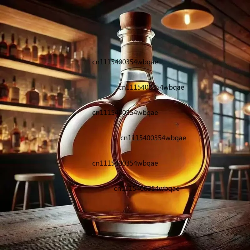 ZOCI-FOR Creative Glass Craft Bottle, Transparent Whiskey Shaped Glass Bottle, Novelty Desktop Decor Craft