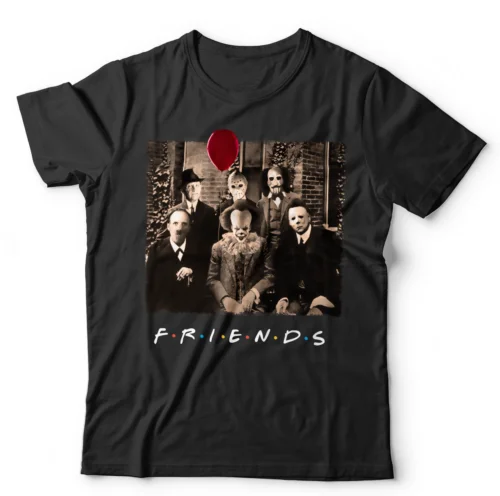 Friends Horror Unisex Tshirt Retro  Parody Krueger Pennywise Myers