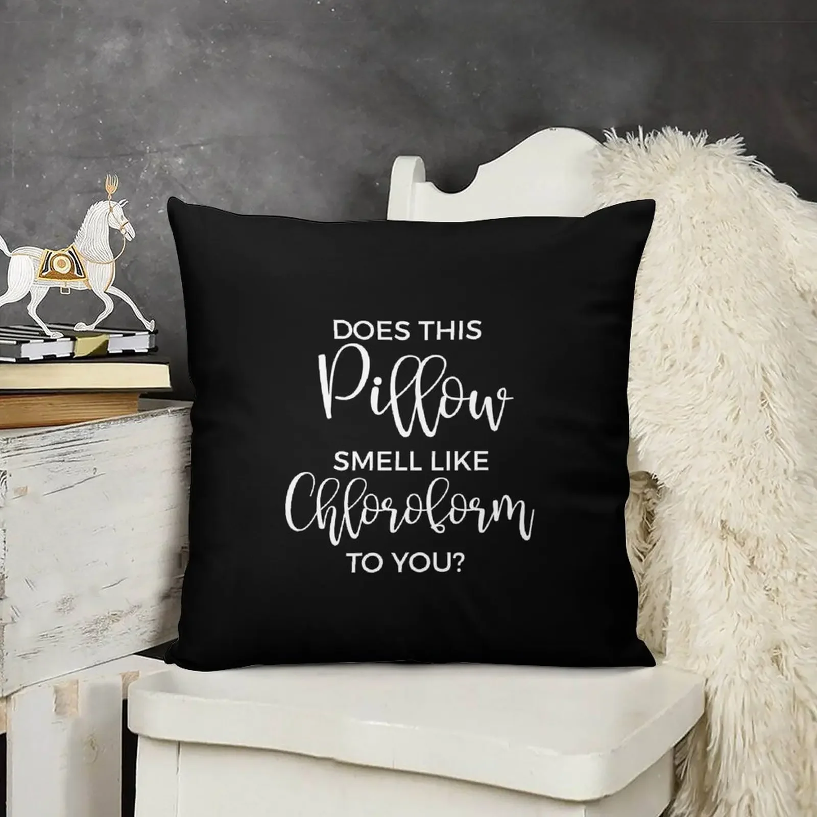 Does This Pillow Smell Like Chloroform to You? Throw Pillow Sofas Covers Pillowcase pillow
