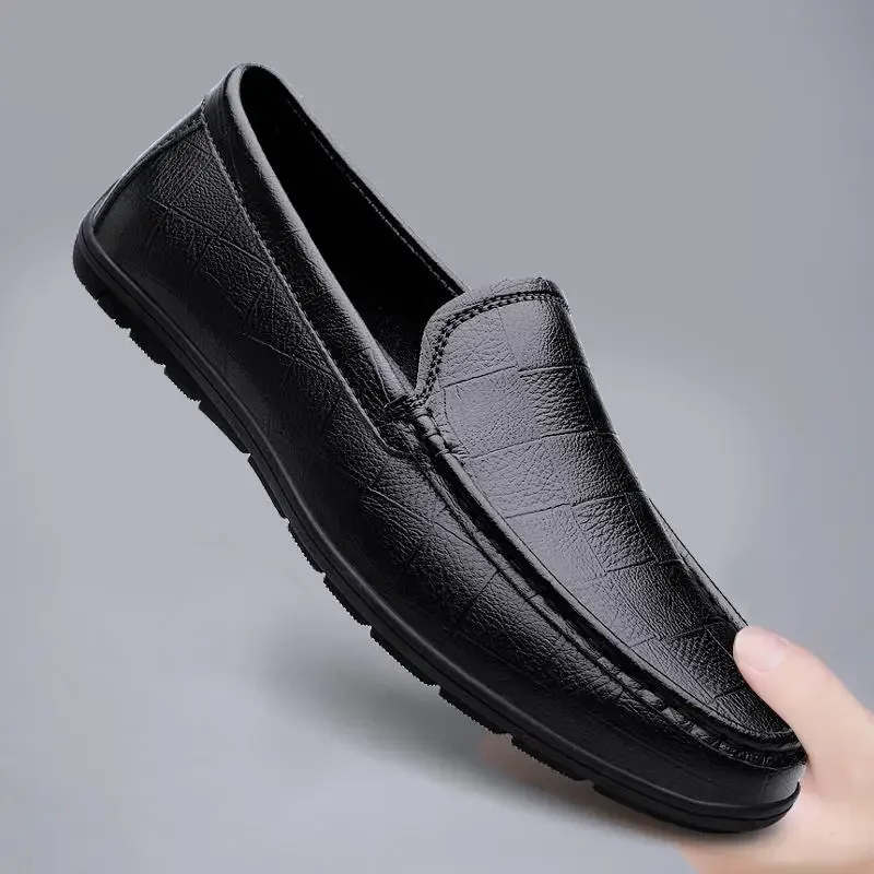 Men's clothing 2025 summer single-layer cowhide soft leather breathable casual shoes genuine leather