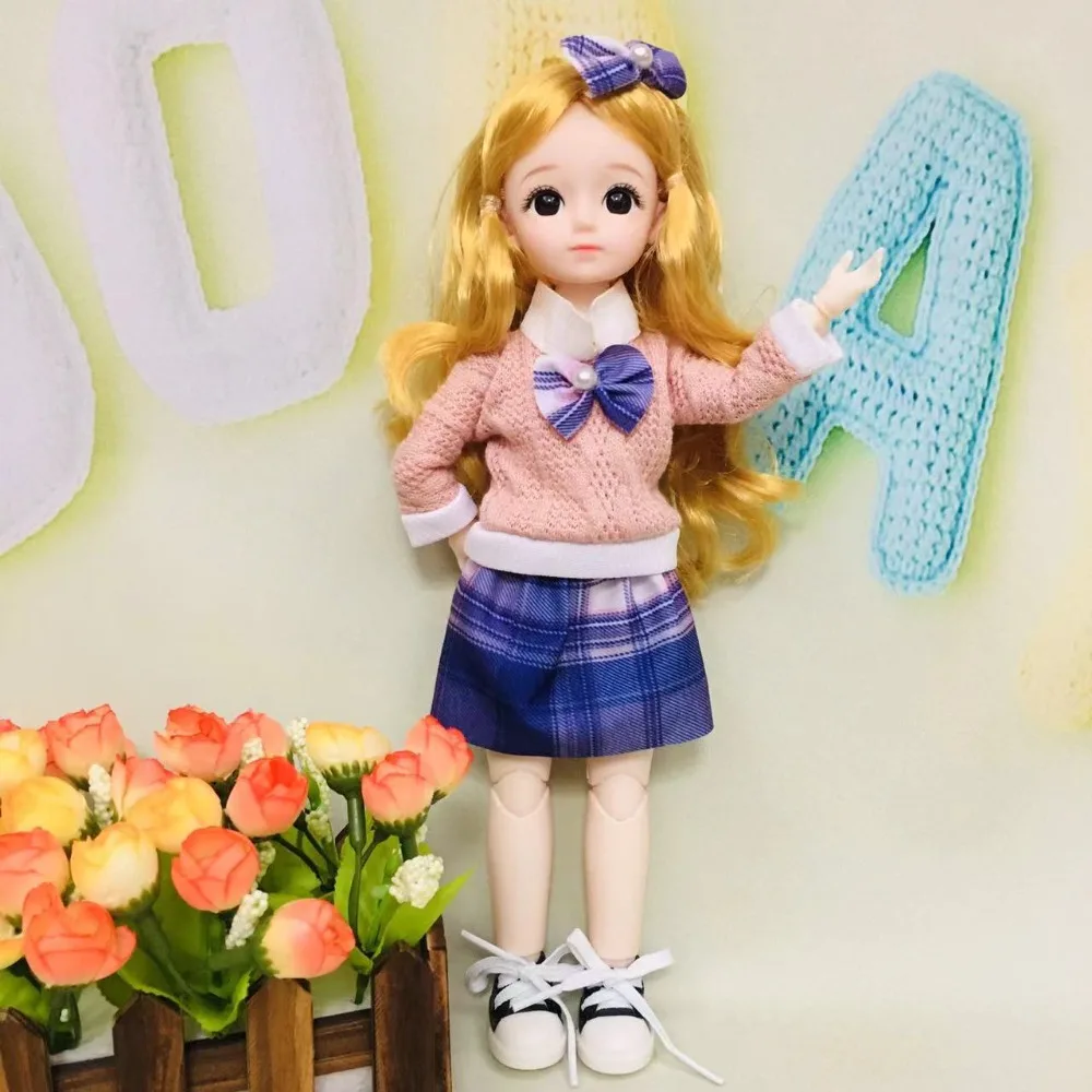 

1/6 SD 30cm Bjd Doll with Clothes Long Hair with Wig Make Up Princess Dress Up BJD Dolls Elegant Attractive Eyes