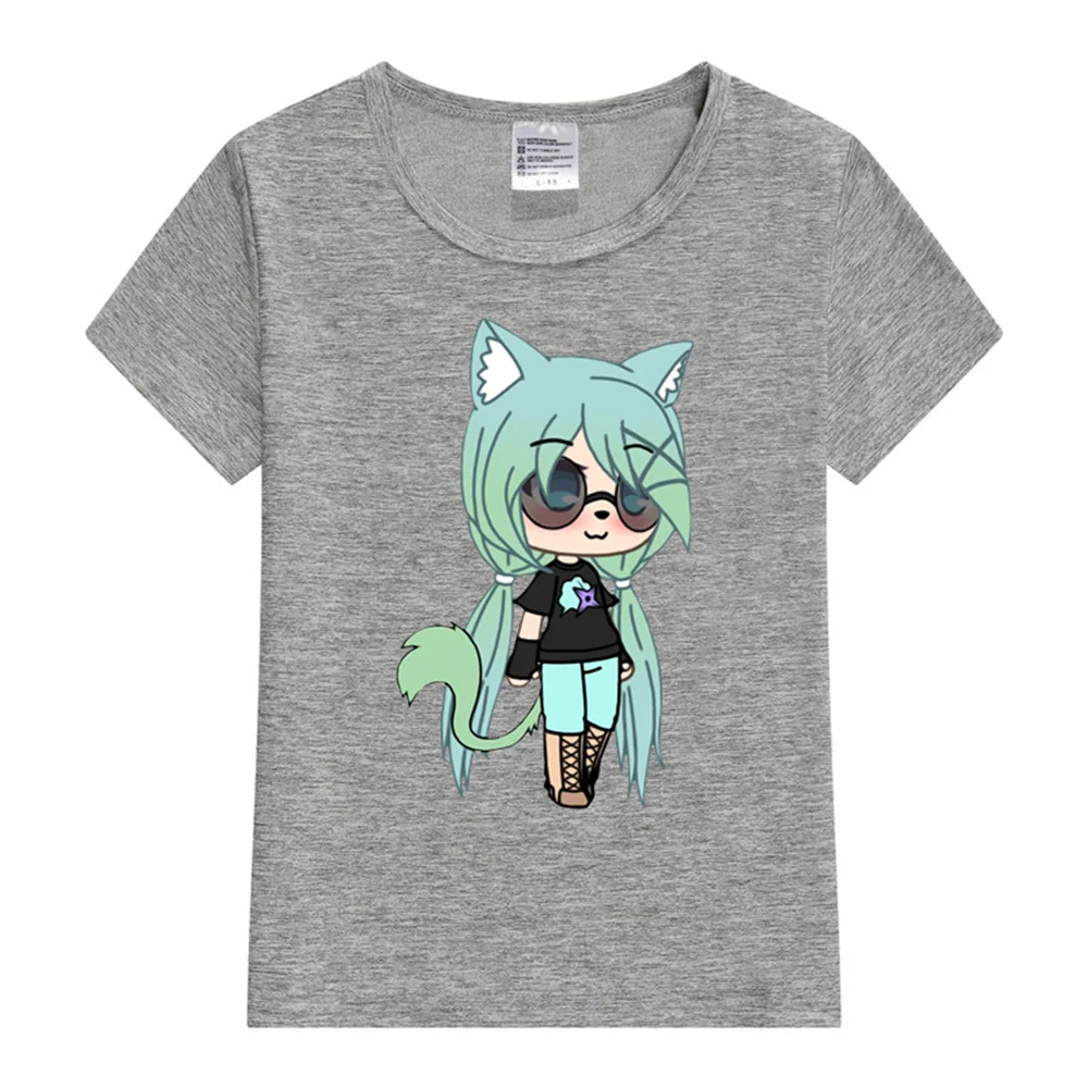 Gacha Life series Chloe the Tomboy Kids T-Shirt 2024 Summer Funny Print Boys Girls T-Shirt Child Short Sleeved Kids T Shirts