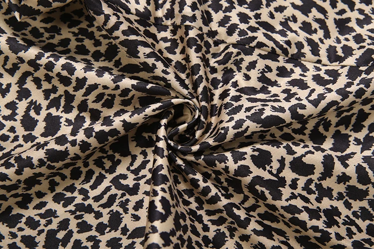 Weird Puss Leopardenmuster 2-teiliges Set für Damen, einreihig, O-Ausschnitt, langärmeliges Crop-Top + elastische Taille, eng anliegendes kurzes Street-Anzug-Set – Detail 12