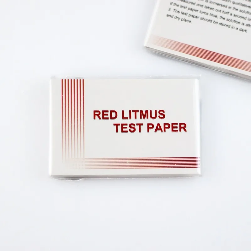 Red Litmus Test Paper 80 Strips per Pad, Acid-Base pH Testing Strips for Science Lab, Classroom, Home Use, Red Color Indicator