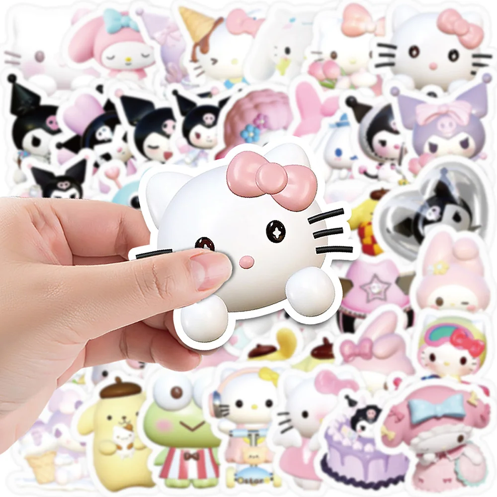 10/30/50Pcs Cute Cartoon Sanrio Kuromi Sticker Kawaii Anime Laptop Card Guitar Fridge Skateboard Decals Stickers For Kids