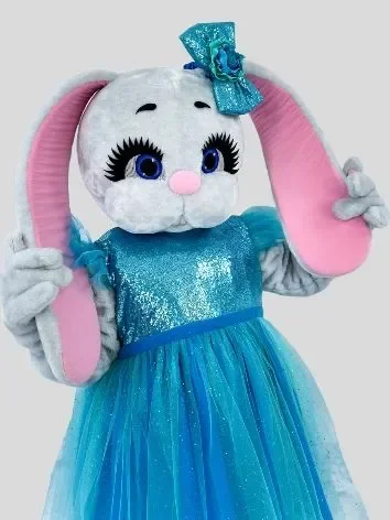 

Роскошный сине-серый кролик для взрослых, пасхальный костюм талисмана, мультяшный медведь, прогулочная кукла, наряд для Хэллоуина и Рождества