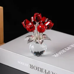 Exquisite Creative New Crystal Rose Art Ornaments Simulation Flowers Crystal Crafts Home Furnishings Wedding Birthday Gifts