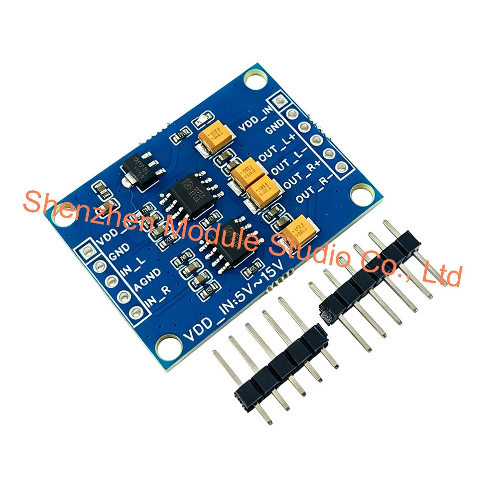 8002A Single-Ended to Differential Audio Converter Module, Balanced Stereo Output, Analog Audio Balanced Converter Board 5V-15V