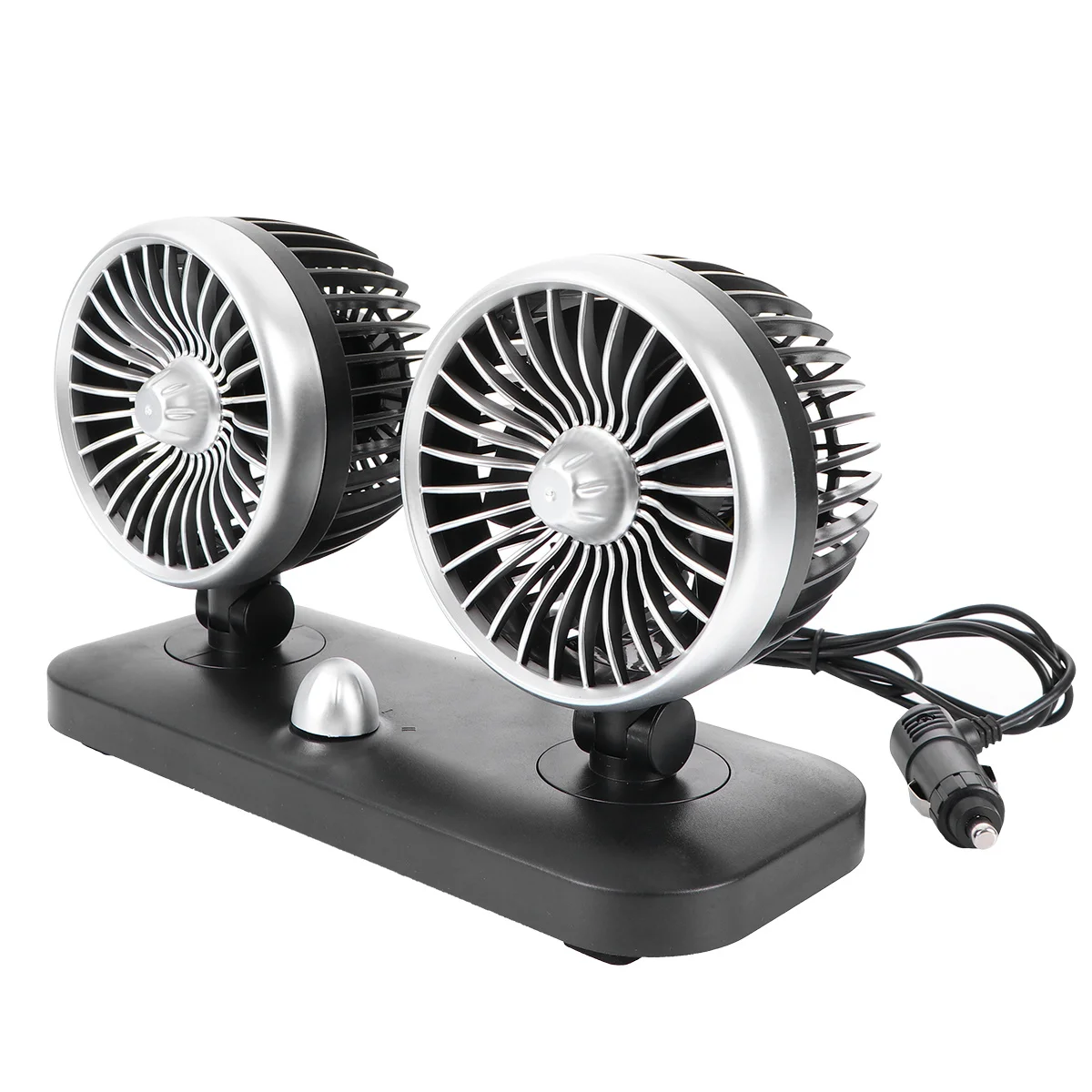 

1Pcs 12V Dual Head Car Fan USB Portable Adjustable Cooling Fan Vehicle Truck Van Suv Air Circulation Cooler Cooling