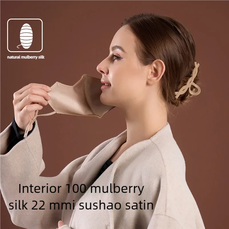 Mask for Women with Good Looks 2025 New Silk Sun Protection and Uv Protection Washable Autumn and Winter Windproof and Cold-Proof Stereo