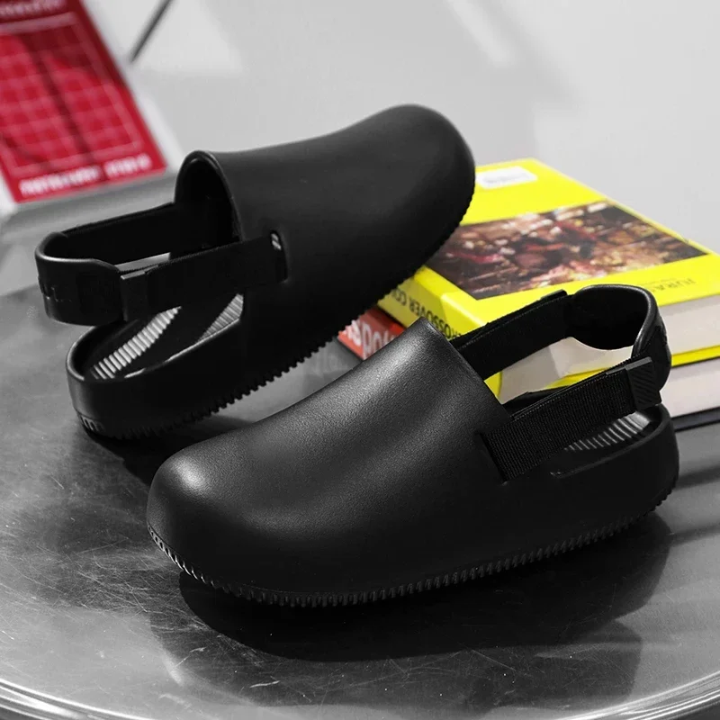 

Новинка 2024, мужские сандалии, модные мягкие тапочки из ЭВА, мужская уличная пляжная обувь, легкая спортивная обувь на платформе, летние удобные мужские шлепанцы