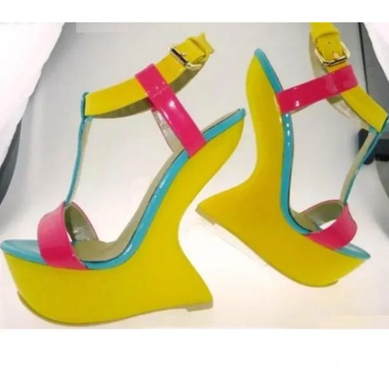 Platform Patchwork Mixed Colors Leopard Sandals Sexy Round Toe Size 35-48 Customized New Arrivals Fashion Women Modern Shoes