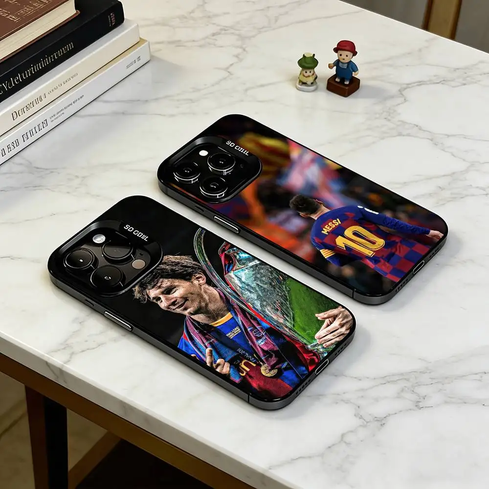 

1PC Football King M-Messi Phone Case For iPhone 17,16,15,14,13,12,11 Plus,Pro Max,XS,Colorful Silver Phone case Funda Cover