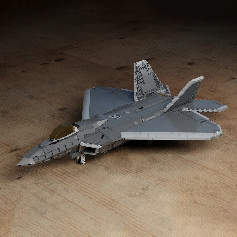 qwert F-22 Military Fighter Jets Model MOC Building Bricks War Equipment Modular Technology Gifts Holiday Assemble Children Toys