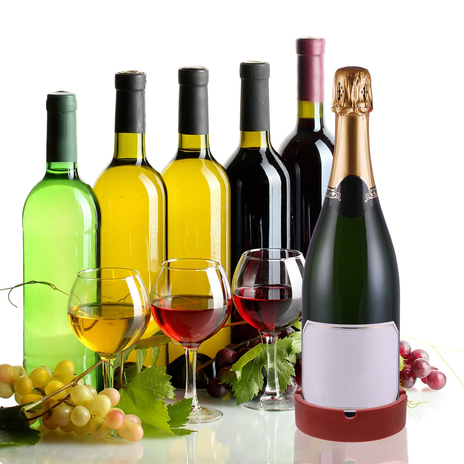 

Reusable Wine Bottle Coaster Non Slip Silicone Mat for Glass Beer Bottles Holder Kitchen Table Protection Pad Accessory
