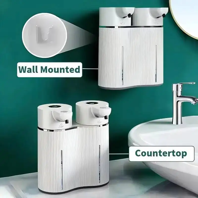 Double-Head Touchless Foam/Gel Infrared Induction Electric Automatic Senor Soap Dispenser Wall-Mounted Hand Washing Pump Machine