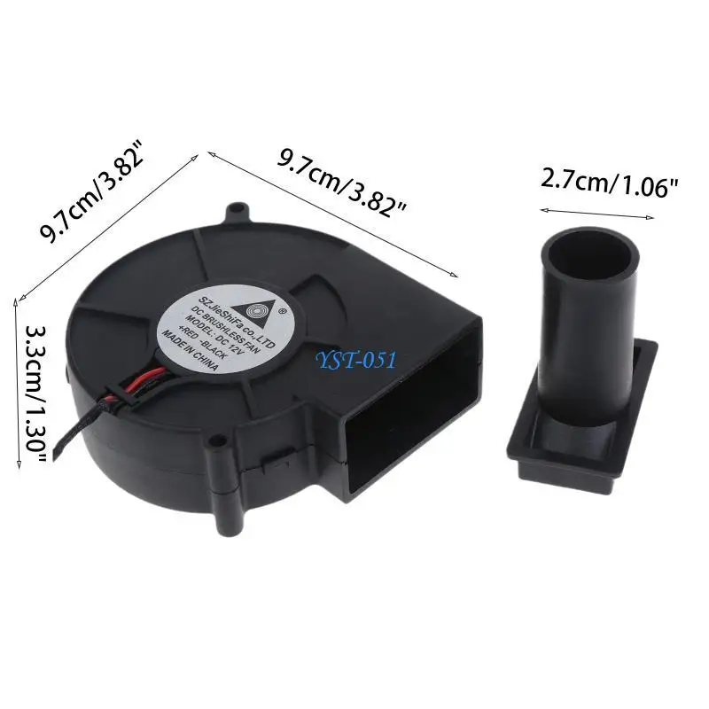 E15A BBQ Fan PWM Blower 97x97x33mm 12V 2A تدفق الهواء الكبير 100-240V AC مدعوم السرعة القابلة للتعديل في الولايات المتحدة للفحم