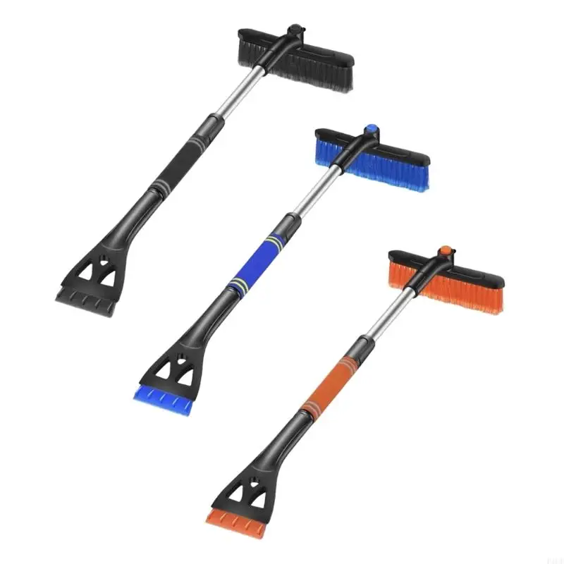 2025 New Three Function Car Snow Brush Ice Scraper With 360 Rotating Head Ergonomic Handle Windshield