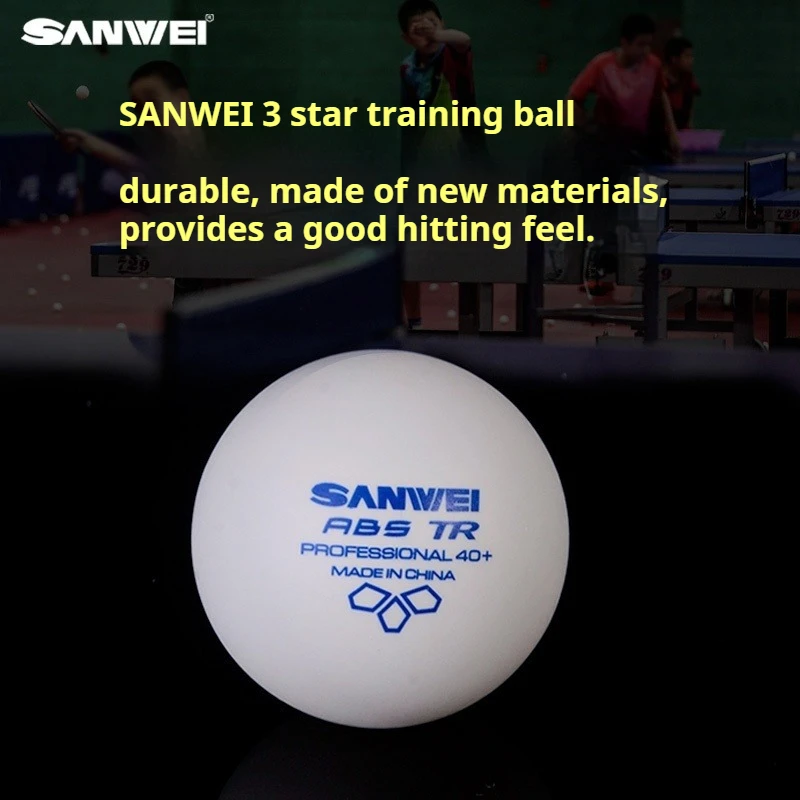 SANWEI TR 3 Ster Tafeltennisballen 40 + ABS Nieuw Materiaal Pingpongballen met Naad Professionele Pingpongbal Clubtraining