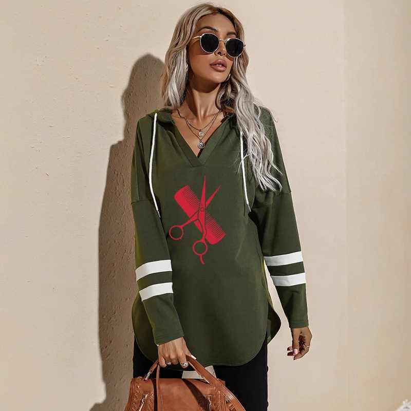 Women's Hairdressing Scissors Hoodie Barber Weapon Hair Stylist Definition Hip Hop Harajuku Casual Clothing Graphic Hoodies